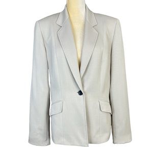 Vintage Evan Picone Blazer Sz 14 One Button Front Beige color